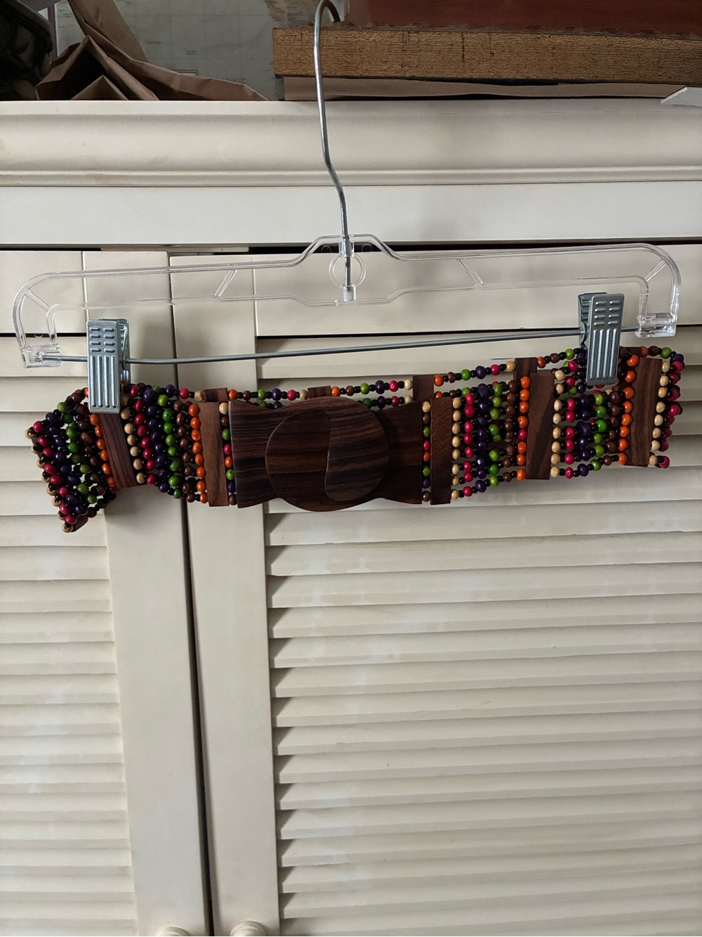 Beaded Multicolor Wooden Waist Belt